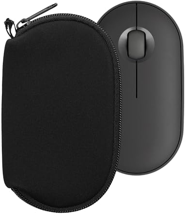 kwmobile Neoprene Case Compatible with Logitech Pebble Mouse 2 M350s / M350 - Case for Mouse Soft Pouch Carry Bag - Black