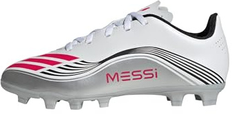 Adidas Unisex Kinder F50 Messi Club Firm Ground/Multi Ground Football Boots Kids, FTWR White/Lucid red/Silver met., 35 EU