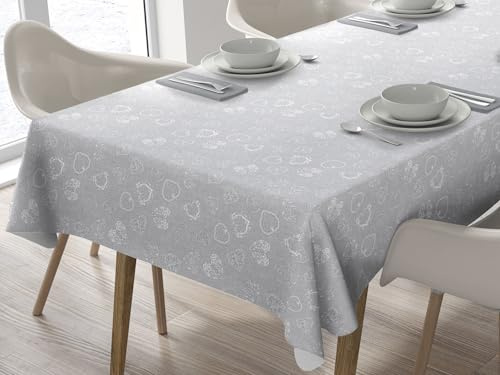 Home Direct Mantel fácil de Limpiar, Mantel de PVC Hule, Protector de Mesa Luz Gris 100 cm x 140 cm,