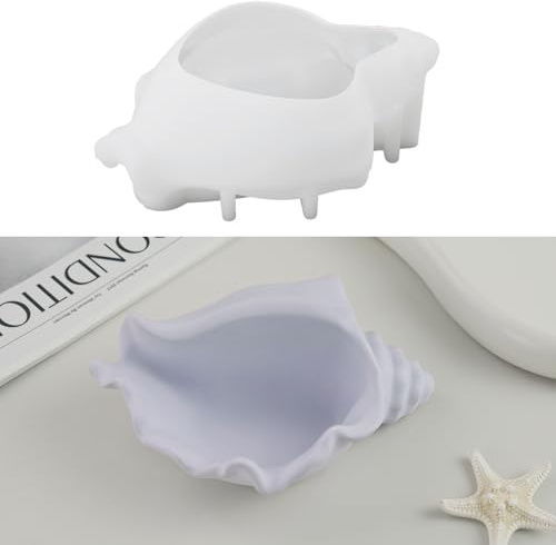 HNLMZ Stampi in Silicone, Forme per Colata, Portacandele Fai da Te, Forme in Silicone per Resina, Stampo in Silicone a Forma di Concha, Forme per Colata per Cemento, Forme per Colata in Gesso per