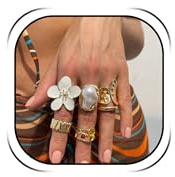Pearl Knuckle Rings Stackable Flower Gold Statement Jewelry Chunky Floral Rings