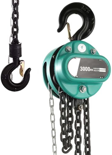 Paranco A Catena Manuale, Paranco A Catena Con Capacità Di 1/2 Tonnellate E Altezza Di Sollevamento Di 10/20/30 Piedi, Paranco Manuale Con Struttura In Acciaio Di Grado Industriale(Size:20FT,Color:2T)