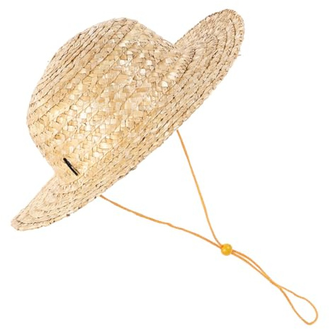 VERDANVERSE Sombrero De Paja Infantil Tejido para Sol, Transpirable y Ligero, Ajuste Regulable, Color Camel, Diámetro 35 Cm, para Niños En Playa y Actividades Al Aire Libre