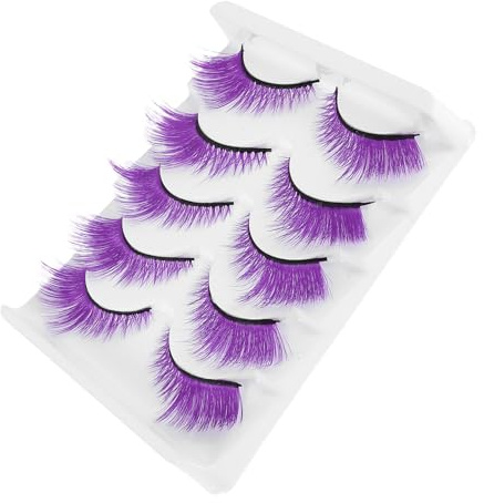 ARTSEWPLY Lot De 5 Paires D& #39; Extensions De Cils Volume Faux Cils Artificiels Naturels Synthétiques Volume Violets