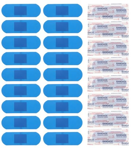TIDTALEO 100 Vendajes Adhesivos Transpirables para Heridas Embalaje Higiénico y Protección Mejorada, Material Pe Azul para Cocinas y Hoteles