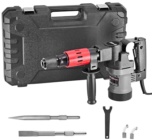 XtremepowerUS SDS-Plus Electric Rotary Demolition Chipping Hammer Combination Rotary Hammer Drilling Chisels & Drill Bits Set with Case (1000W)
