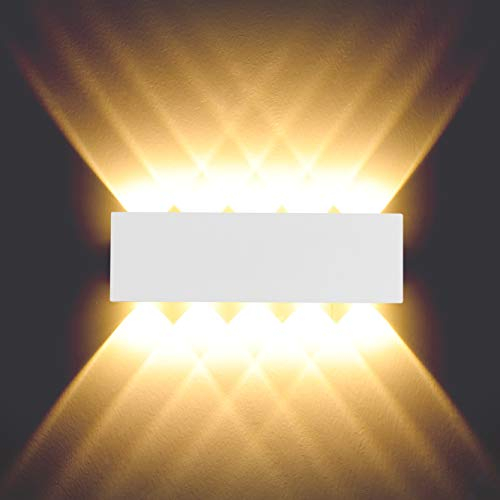 BELLALICHT 10W LED Wandleuchte Innen - Aluminium Up Down Spotlicht Wandlichter Wandlampe, IP54 Wasserdicht für Wohnzimmer Schlafzimmer Flur Treppe Warmweiß