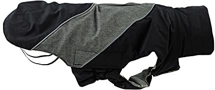JEGGO Thermal Lining, Winter-Hundemantel, mit wärmeisolierendem Thermofutter, Wasser- und Winddicht, optimale Passform, mit beidseitig zu öffnendem Reißverschluss (grau-schwarz, 42 cm)