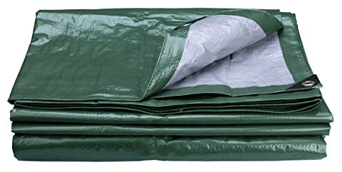 Brackit Waterproof PE Green Tarpaulin; 5m x 8m; Woven Double-Sided Fabric - Supreme Versatility for Covering, Protecting or Concealing…