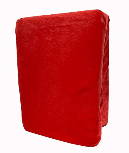 Leonado Vicenti Spannbettlaken Rot 90x200-100x200 warme kuschelige Winter Premium Cashmere Touch Teddy Bettlaken Fleece Plüsch Betttuch