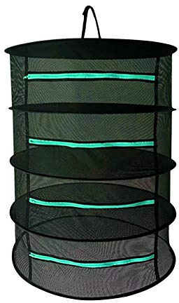 Idezek Tendedero Malla | Estante Secado Hierbas con Cremallera Malla - Red Secado Plana Negra Plegable Red Secado Plantas con Cremallera Vey Gancho en Forma S