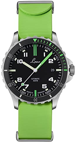 Laco Scorpion Sports Watch, Automatic Watch, Stainless Steel Case, Sapphire Glass, Waterproof, Made in Germany, amazon 39 rb, Strap.