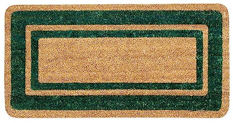 emmevi Zerbino Cocco Ingresso Porta 33x60 Cm Elegante Robusto Antiscivolo Asciugapassi Esterno Verde