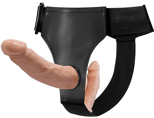 Realistic Doppeldildo für frauen -(13,5 x 3,4) cm & (10,2x 2,8) cm: Strap On Umschnall Dildo and Anal Dildo for Lesben Sex Spielzeuge - Realistischer Penis Dildo Anal D42