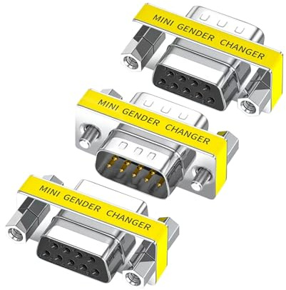 WQAPVHBG DB9 9 pin seriale RS232 Gender Changer per USB a RS232 trasferimento dati adattatore porta seriale femmina a maschio, femmina a femmina, maschio a maschio