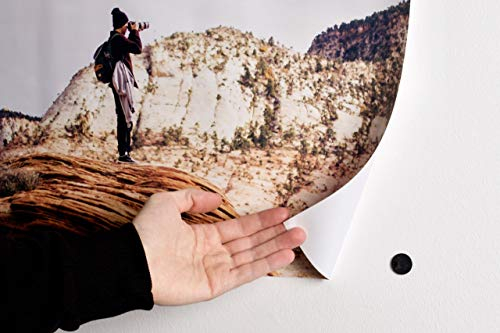 PosterGAEKKO 12 x Posteraufhängung magnetisch - Selbstklebend Posteraufhänger zum Poster Aufhängen - Posterhalter, Posteraufhänger, Bildaufhänger zum Kleben