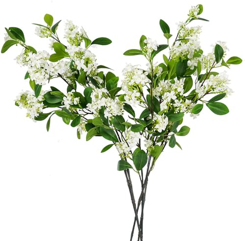 Melorca&Guilla Artificial Plants,6PCS 32 Green Faux Branches for Vase Faux Greenery Stems,Artificial Plants Fake Plants for Shop Garden Office Home Décor (6, Daphne)
