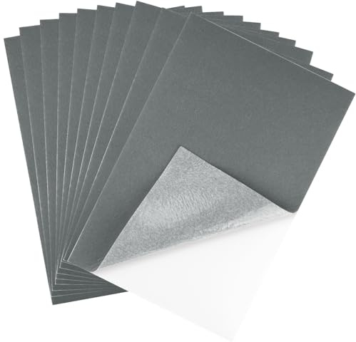 CHRORINE 10 hojas de fieltro gris autoadhesivas, hojas de fieltro de 8 x 12 pulgadas, papel de fieltro para suministros de arte y manualidades