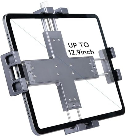 FANAUE Tablet Holder for Car, iPad Stand for Vehicle Truck Mount Compatible with 17mm Ball Head, 360° Rotatable Pad Stand for Office Desk, Windshield, Dashboard, Supports 8-12.9 iPad mini Pro