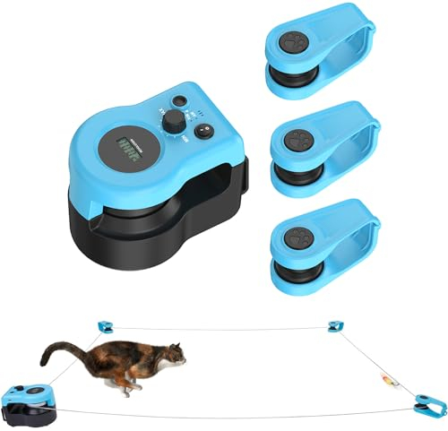 AOKUY Cat Toys for Indoor Cats,New Cat Treadmill,Automatic/Remote Control cat toys, Adjustable Speed Simulated Cat Hunting Toys