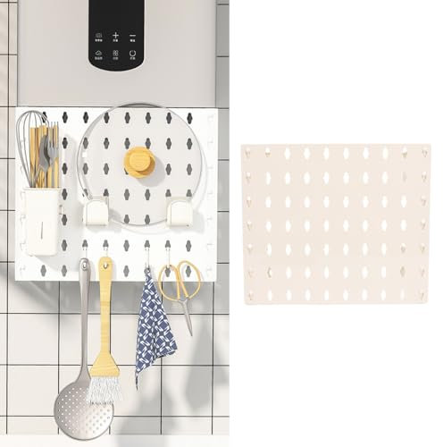 Multi Functional Pegboard Wall Mounted Display Shelf, Gas Water Heater Pipeline Shielding Cover, Storage Rack Gas Water Heater Pipe Cover, with Pegboard Organized Wall Control Metal Tool Storage Kit