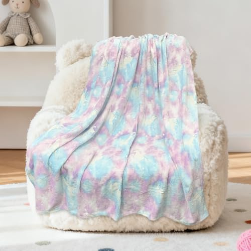 Enhörningsfilt - 100 x 150 cm Glödande filt, varma och fluffiga barnfiltar för barn i åldrarna 1–10 år - filt för soffa, säng, resor, vardagsrum (enhörning 4, 120 x 150 cm)