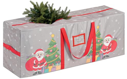 YIYA Borsa per Albero di Natale Scatola per Albero di Natale con Maniglie Pratiche 600D Borsa per Conservazione di Alberi Artificiali（grigio）
