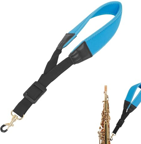 Sangle de saxophone réglable – Cou rembourré, corde pour saxophone alto, support pour instrument de musique, crochet en métal | Porte-Saxophone professionnel pour étudiant débutant, doux, léger, confo