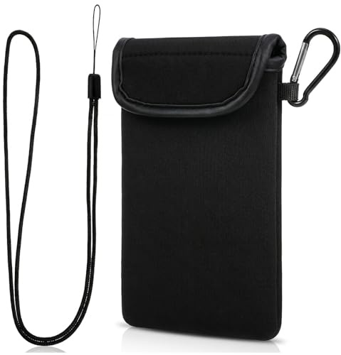 HJZHII Mobiltelefon väska, mobiltelefon skyddsfodral neopren mobilväska för smartphones universell mobiltelefonstrumpa mobiltelefonfodral väska skyddsfodral med karbinhake och snodd för telefoner upp