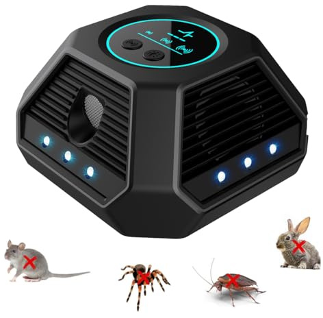 CHENAN 360° ultraljudsspray för råttor och möss – med infraröd sensor, ofarlig för människor och ultraljudsavstötande råttor mot kackerlackor, flugor, myggor, möss, spindlar (1 styck