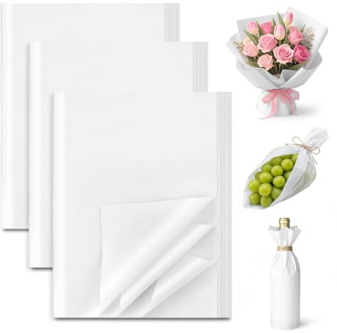 108 ark sidenpapper vitt 50 x 70 cm förpackningspapper av snö-Pearpapper förpackningsmaterial sidenpapper för presentförpackning fyllningsmaterial blommor pyssel födelsedag bröllop alla hjärtans dag