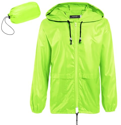 COOFANDY Mens Rain Jacket Waterproof Hiking Coat Lightweight Windbreaker
