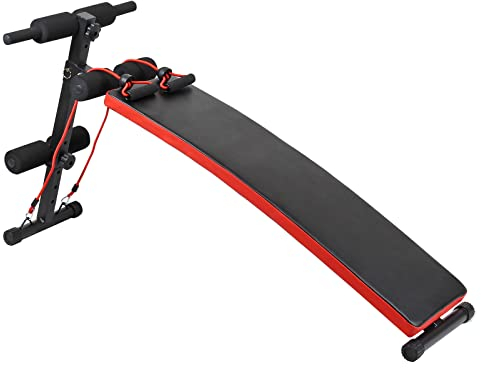 Wiltec Sit Up Bank bis 150 kg Trainingsbank höhenverstellbar und klappbar Bauchtrainer Rückentrainer Hantelbank für Zuhause Gym Bank Fitness Hantel