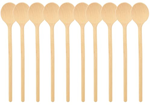teemando® 10 X runder Marken-Kochlöffel aus Holz, 30 cm, Kochlöffel zum Kochen und Backen