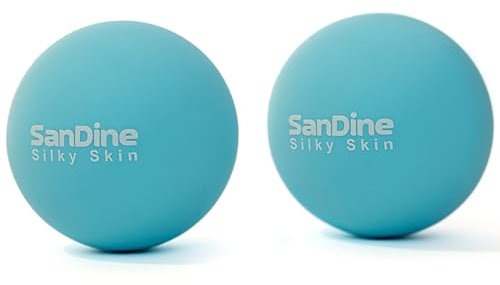 Massageball Rücken - Lacrosse Massagebälle für Tiefengewebsmassage – Spannungen lösen, Muskelschmerzen lindern an Rücken, Schultern & Nacken – 2er-Pack von Sandine (Blau)