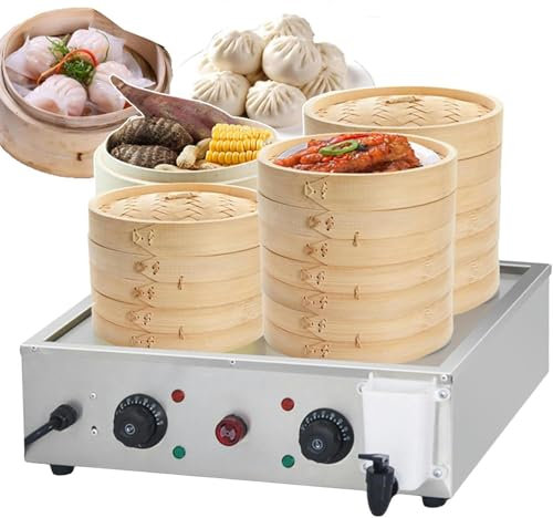 GFXYQPDNV Food Steamer | Electric Bun Bread Warmer with Dry Boiling Alarm | Commercial Steamed Buns Machine