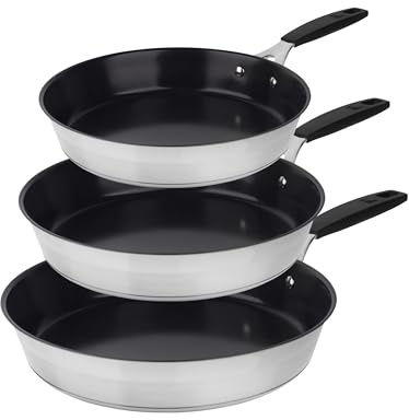 Masterpro Juego de Sartenes Smart Acero Inoxidable Ø 24 cm Ø 20 cm Ø 28 cm 3 Piezas