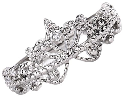 GVCXCSGE Damen-Kronenring, verstellbar, offen, hohl, Kronenring, Eternity-Ringe, Trendige Freundschaftsringe (Silver)