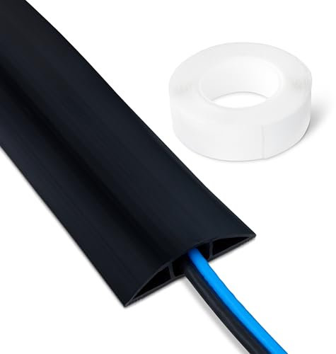 Amazon Basics - Pasacables de suelo, 1,82 m x 6,6 cm, negro