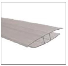 H-Schiene 210cm Polycarbonat transparent für 6 mm Platten