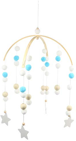 Milisten Décorations de Lit Garçon Fille Bois Suspensions Perles Originales Ornements Murales Suspendus