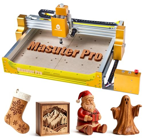 HoLivoCrt Desktop 3-Axis CNC Router, 500W Spindle, 16mm Ball Screw, Dust-Proof XYZ, Z-Axis Linear Rails, 32-Bit GRBL Controller, 15.7x15.7 Working Area for Wood Acrylic Aluminum PCB