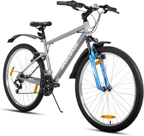 Hiland 26 Bicicletta MTB, 18 Velocità Unisex/Adulti, Telaio in Acciaio al Carbonio Robustissimo, Per Città e Tempo Libero, Freni a V，Grigio