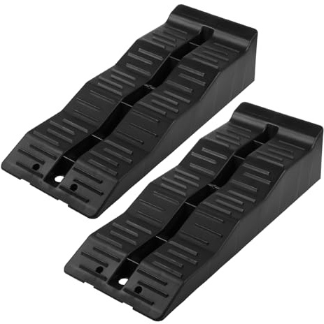 Cabilock 2 Piezas Cuñas Niveladoras para Autocaravanas Bloques de Plástico Hdpe Triple para Remolques y Caravanas Rampas Resistentes hasta Toneladas Estabilidad Terreno Irregular