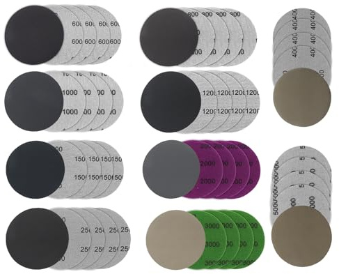OIHCAZ 50Pcs 75mm Sanding Discs, 3 Wet and Dry Round Sanding Pads Orbital Sander Discs Grit Size 600 800 1000 1200 1500 2000 2500 3000 4000 5000 for Polishing Wood, Metal, Jewelry, Car