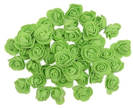 GIVBRO 100 rosas artificiales de espuma para manualidades, ramos de boda, decoración del hogar, 3,5 cm (verde)
