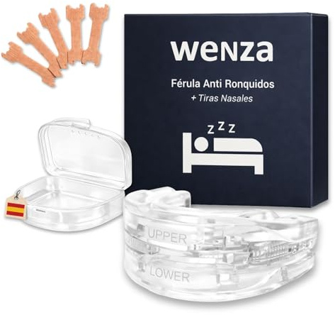 Férula Antironquidos con 5 Tiras Nasales - Ferula Descarga Bruxismo Dental noche - Bucal Anti ronquidos para dormir - Dispositivo Antibruxismo para no roncar de noche