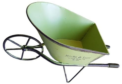 RWAJZAX Vintage Small Flower Cart Unicycle Planter Metal Decorative Wheelbarrow Planter for Indoor and Outdoor Garden Decoration Outdoor Plant Stand