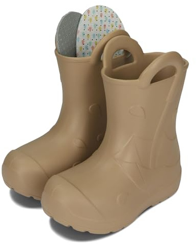 BeKiddy Barngummistövlar av EVA med handtag ultralätta, vattentäta och halkfria, 22/23–34/35.