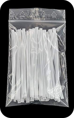 Faconet® 100 Stück Twist Ties Twistband Abschnitte in verschiedenen Längen verfügbar Kabelbinder Tütenverschluss Beutelverschluss, Bindedraht aus Kunststoff mit innenliegender Drahteinlage (100 mm)